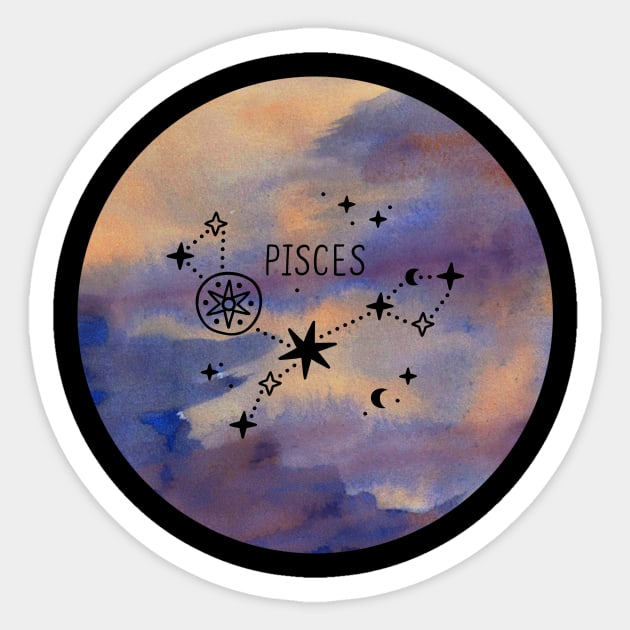 Pisces Zodiac Sticker by Nanouche